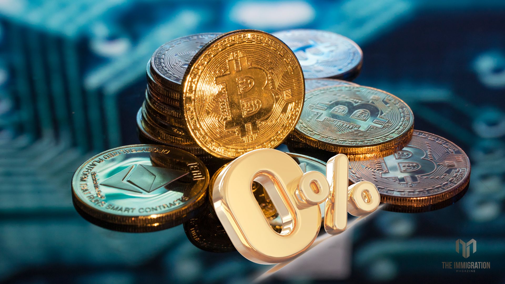 Bitcoin and Ethereum coins symbolizing zero tax for crypto investors in 2025.