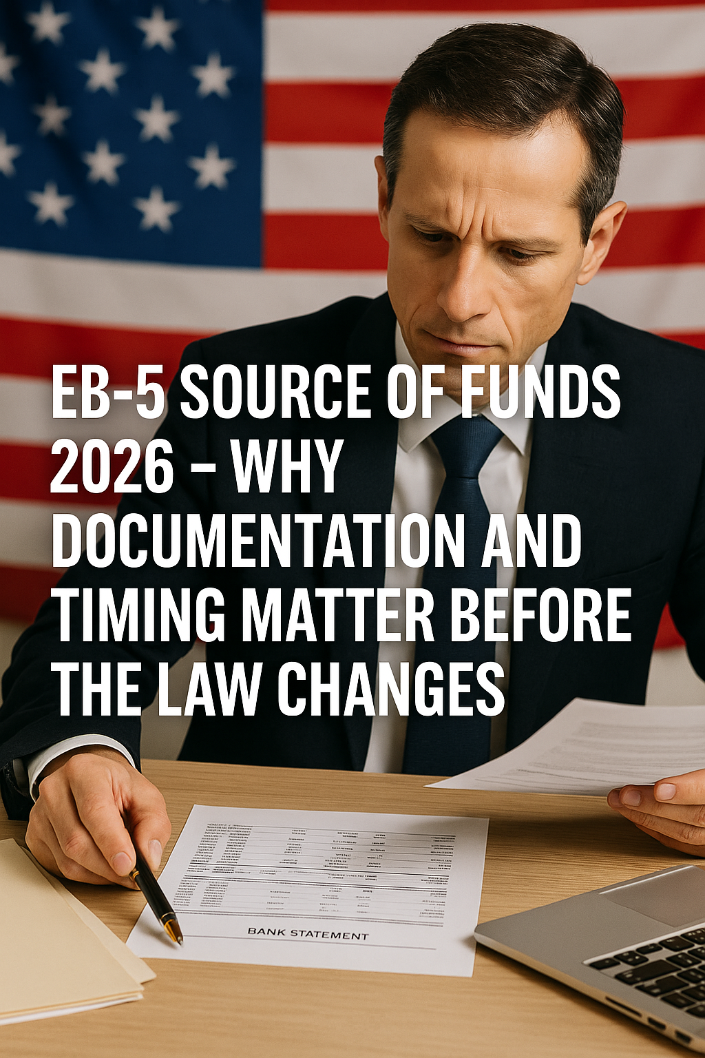 EB-5 Source of Funds 2026 – Investor preparing legal documentation before 2026 deadline.